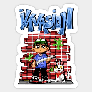 Invasion party Sticker